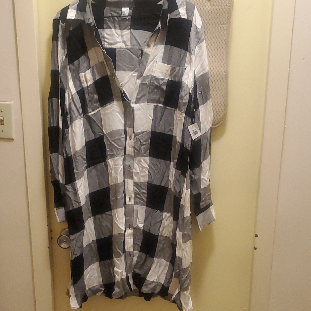 Old Navy Monochrome Plaid Dress